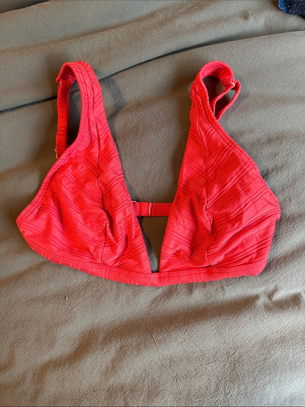 Vince Camuto Bright Red Textured Bikini Top